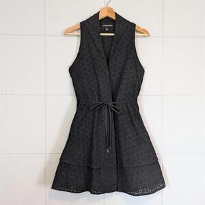 Victoria's Secret eyelet wrap front V neck flare mini dress
